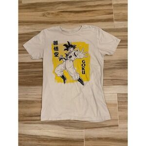 Dragon Ball Z Goku Graphic T-Shirt Mens Medium White Anime Toei Animation Cotton
